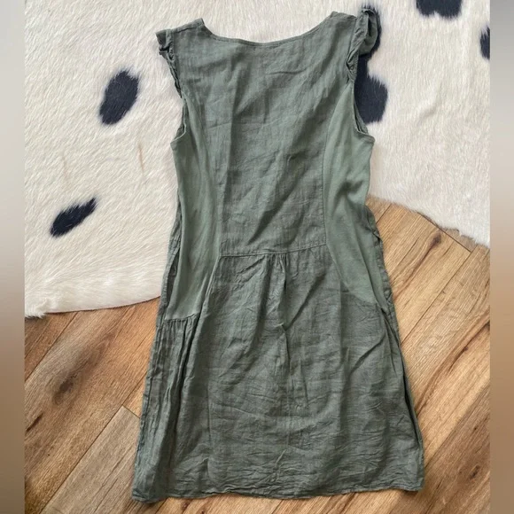Lina Tomei linen dress olive green - Picture 8 of 10